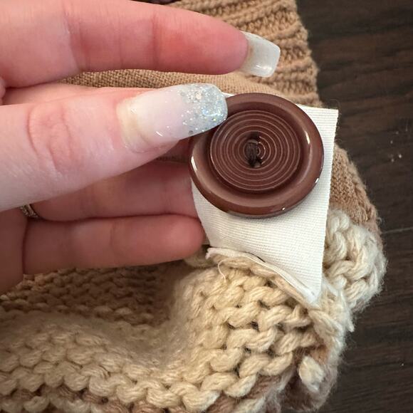 Sparrow Anthropologie tan and brown knit button down cardigan sweater size S - Picture 10 of 13